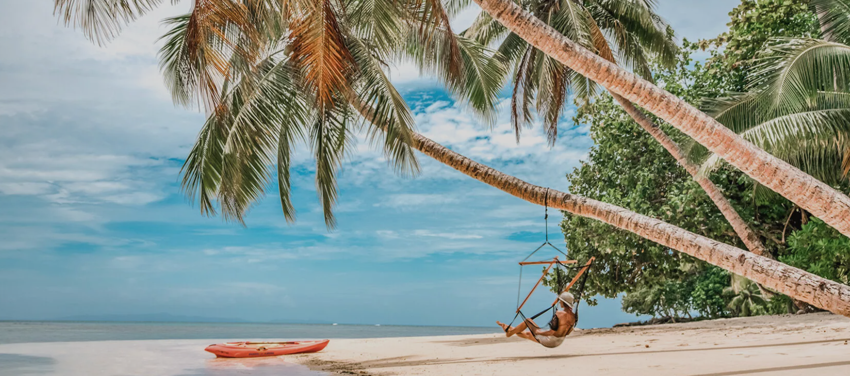 A chair hammock awaits you at Matangi Island Resort, Fiji